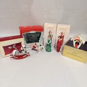 Lot of 5 Vintage Hallmark Keepsake Ornaments Tree Trimmer Joyful Tidings Holiday